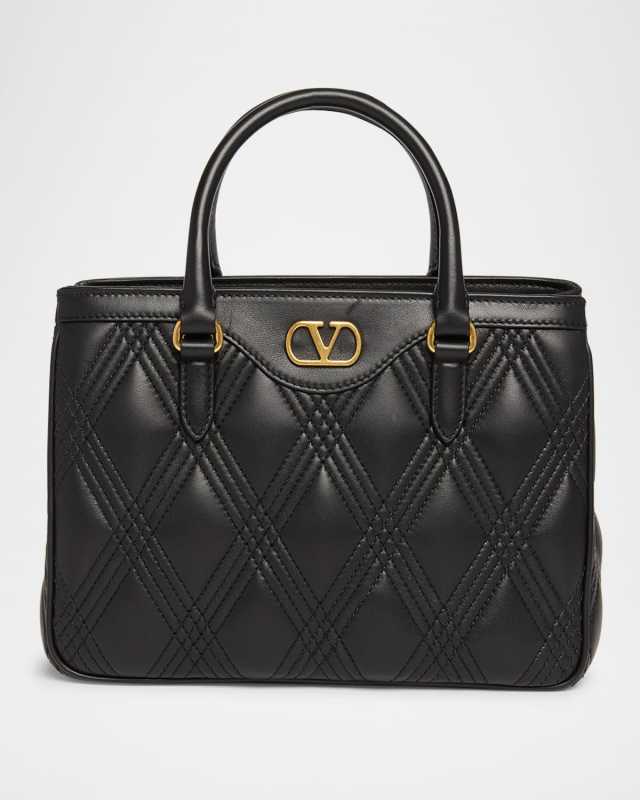 Quilted Leather Top-Handle Bag